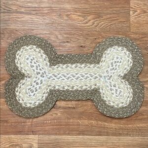 Braided Jute Dog Bone Shaped Pet Country Mat Rug